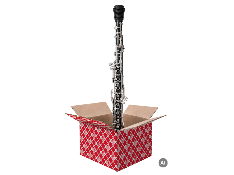 Eine Oboe, die ein Ersatzteil darstellt und aus der febi Box kommt.
